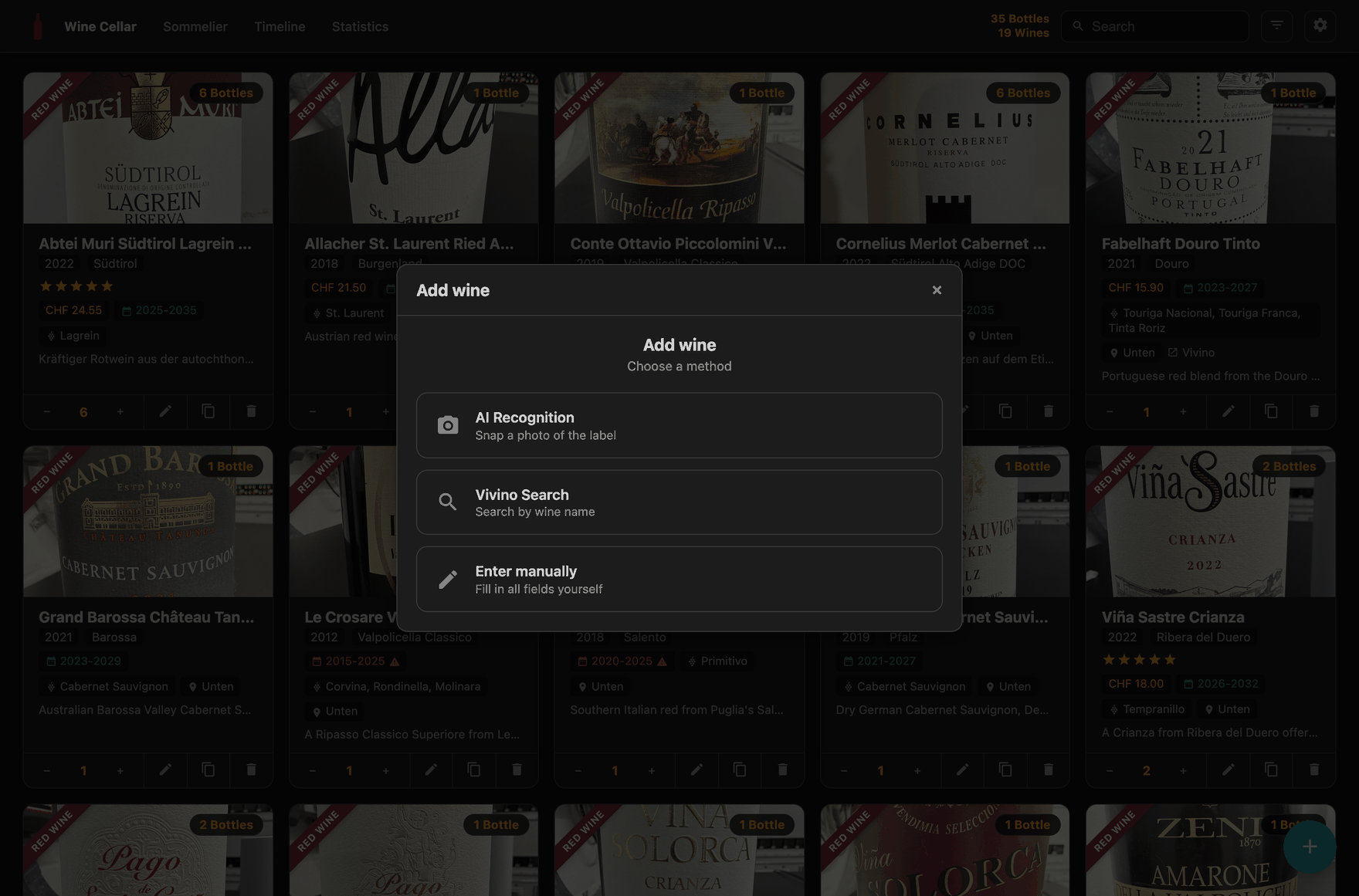 Wine Tracker - Add Wine Screen